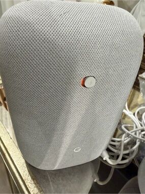 Google Smart Speaker in Light Gray with Orange Accent
